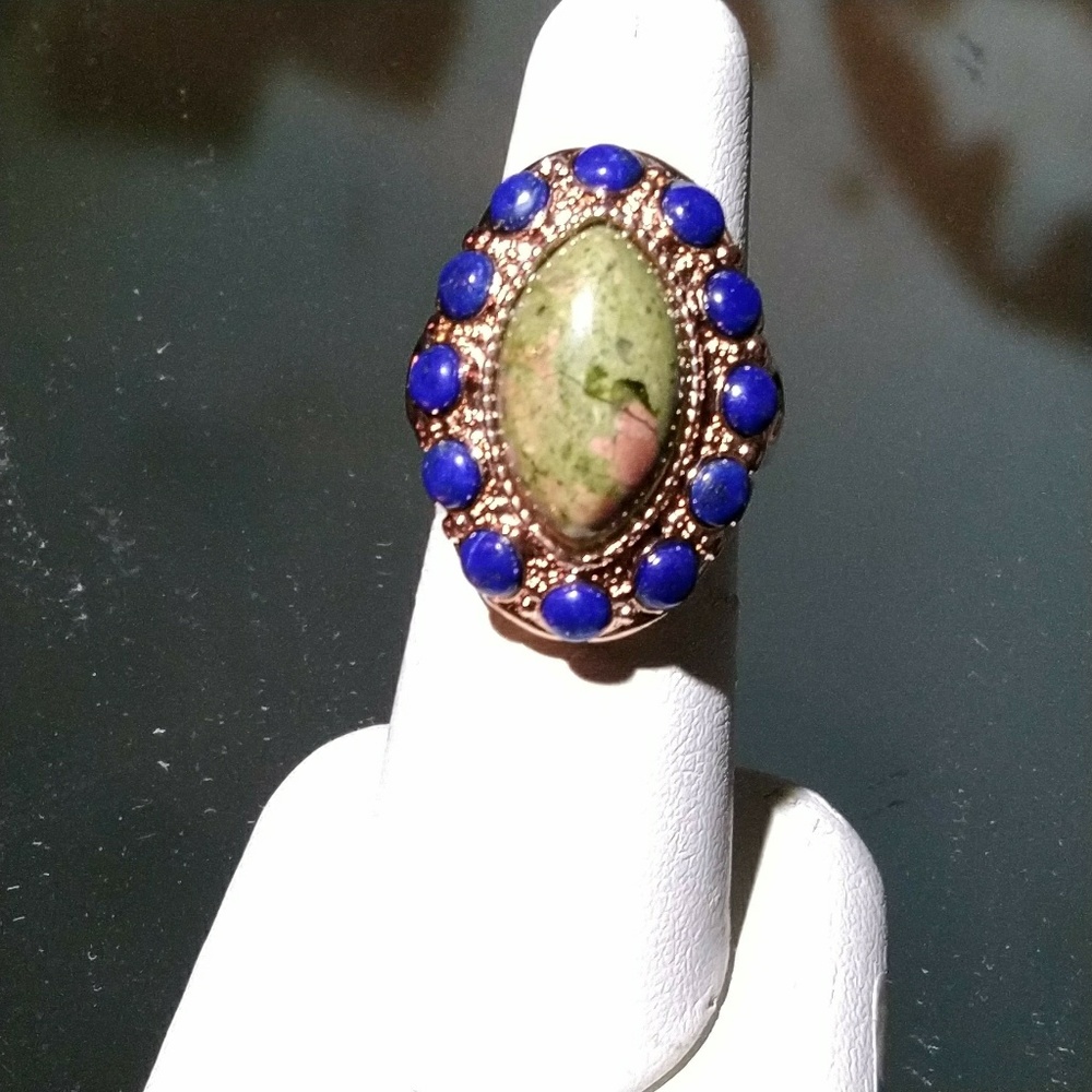 Lapis lazuli copper ring - Picture 3 of 3